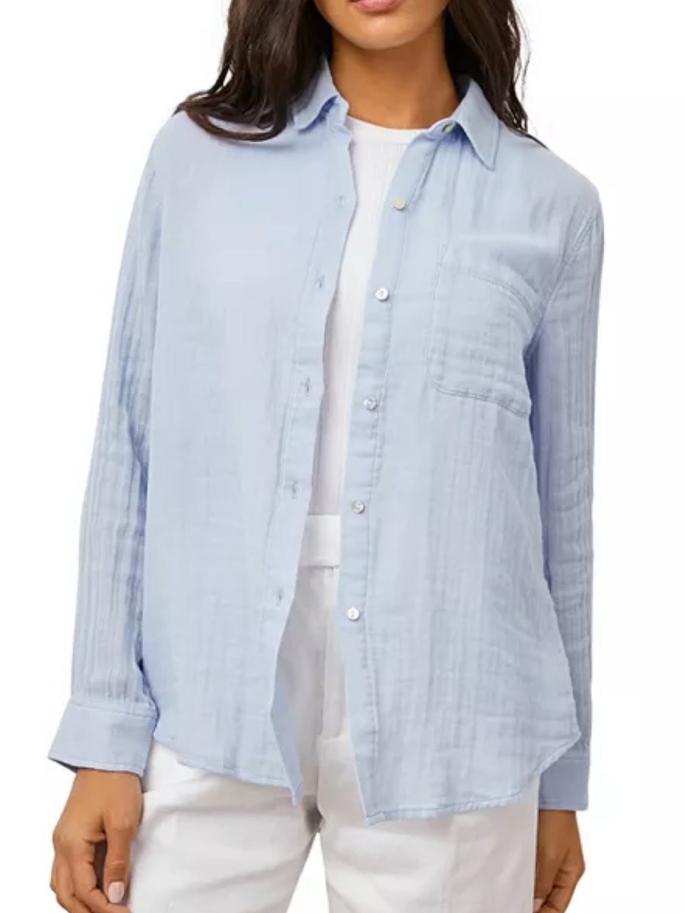J. Crew Light Blue Cotton Gauze Button Up Shirt Women’s XS